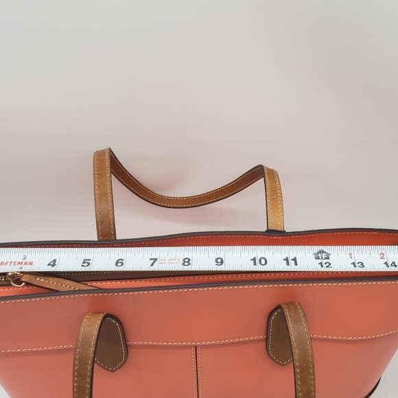 861- DOONEY & BOURKE LEATHER SATCHEL BAG CORAL COLOR NWT - Picture 8 of 11